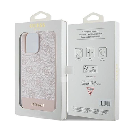 Etui Guess 4G Stripe Collection na iPhone 14 Pro - różowe