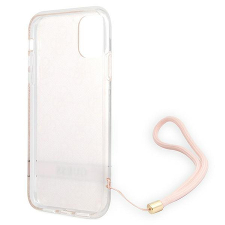 Guess GUOHCN61H4STP iPhone 11 różowy/pink hardcase 4G Print Strap