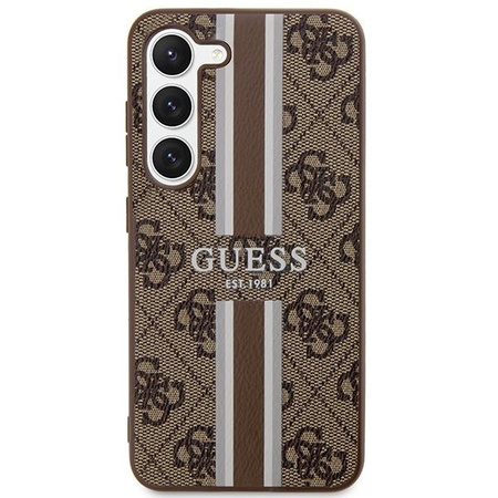 Etui Guess GUHCS23MP4RPSW S23+ S916 - brązowe 4G Printed Stripe