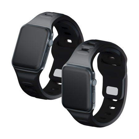 42/44/45/46/49 mm Black (big) - 3mk Silicone Watch Strap for Apple