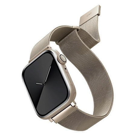 UNIQ pasek Dante Apple Watch Series 4/5/6/7/8/SE/SE2 42/44/45mm Stainless Steel starlight