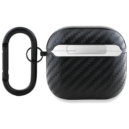 BMW POKROWIEC DO AIRPODS 4 Z CARBONOWYM WZOREM DOUBLE METAL LOGO DO APPLE