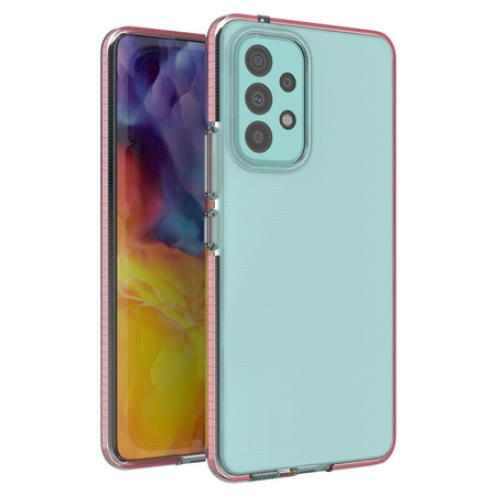 Spring Case pokrowiec żelowe etui z kolorową ramką do Samsung Galaxy A73 jasnoróżowy