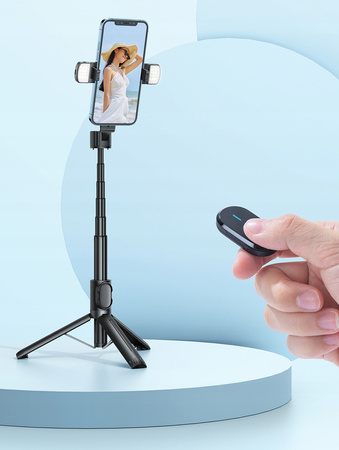 Double Shot kijek, selfie stick, tripod, bluetooth, statyw, bia³y, McDodo