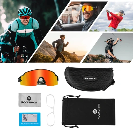 ROCKBROS OKULARY ROWEROWE FOTOCHROMOWE Z OCHRONĄ UV Z WKŁADKĄ KOREKCYJNĄ