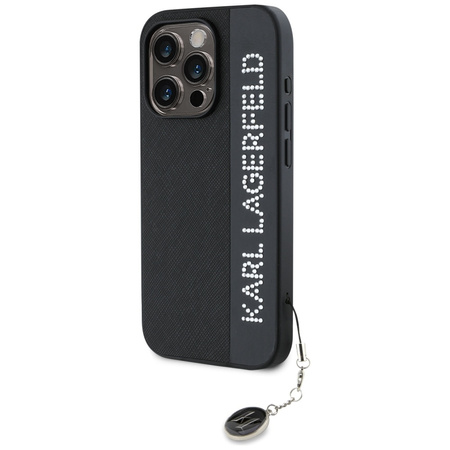 KARL LAGERFELD POKROWIEC DO IPHONE 15 PRO MAX SAFFIANO Z DŻETAMI I CHARMIEM