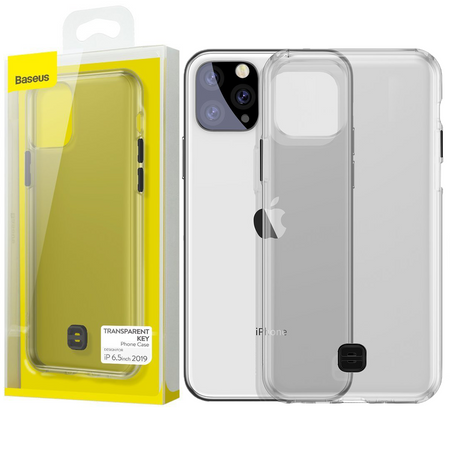 Baseus Transparent Key usztywnione etui z żelową ramką iPhone 11 Pro Max czarny (WIAPIPH65S-QA01)