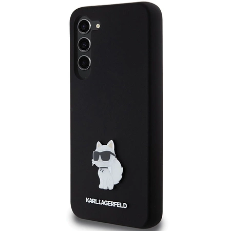 Etui Karl Lagerfeld Silicone Choupette Metal Pin na Samsung Galaxy S23+ - czarne