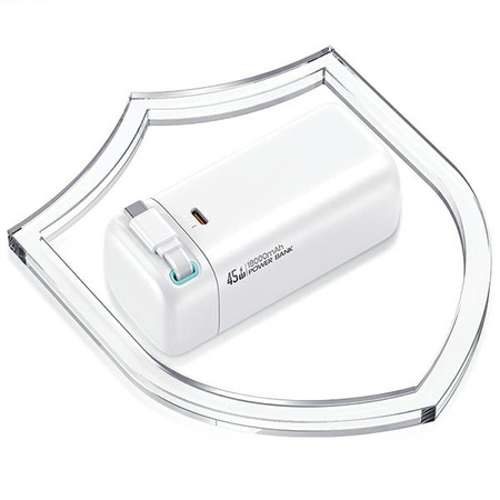 USAMS Powerbank ze zwijanym kablem USB-CRetractable 18000 mAh PD45W Fast Charge XMF Series czarny/black 20KCD21601 (US-CD216)
