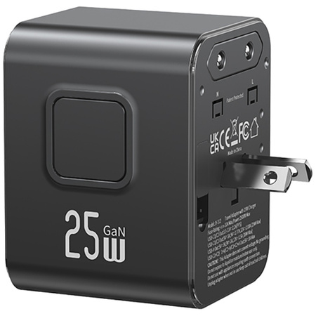 USAMS ŁADOWARKA SIECIOWA TRAVEL ADAPTER CC309 2XUSB-C 25W DO IPHONE 12 13