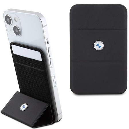 Etui BMW Wallet Card Slot Stand Etui BMWCSMRSK - czarne MagSafe Signature Collection