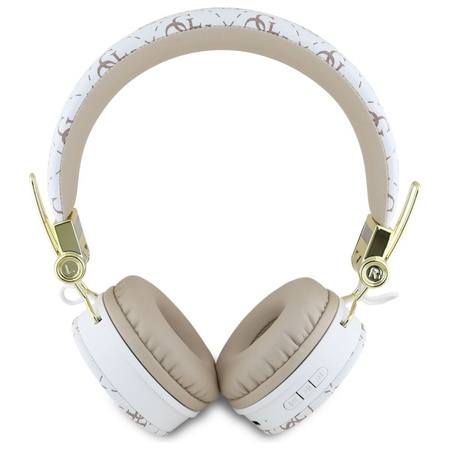 Guess słuchawki nauszne Bluetooth ENC    GUBH70E4PTMH biały/white 4G Triangle Round Shape