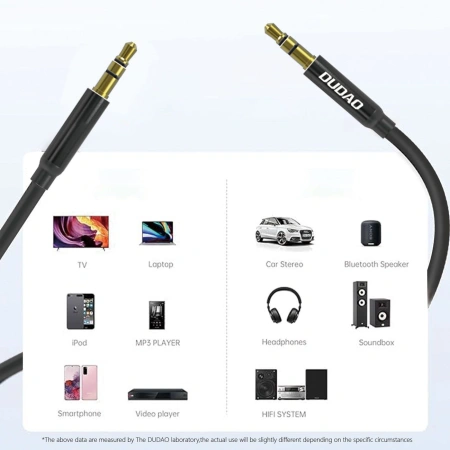 DUDAO KABEL AUX MINI JACK 3.5MM 1M 3 POLÓWY STEREO DO TELEFONÓW IPHONE