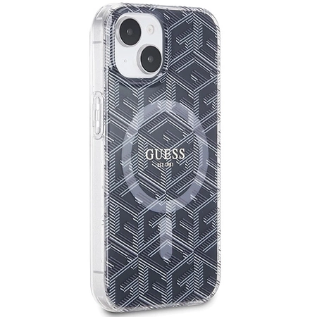 Etui Guess IML GCube MagSafe na iPhone 15 / 14 / 13 - czarne