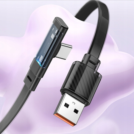 MCDODO KABEL USB-C KĄTOWY SZYBKIE ŁADOWANIE USB TYP C 6A 100W CZARNY 1M
