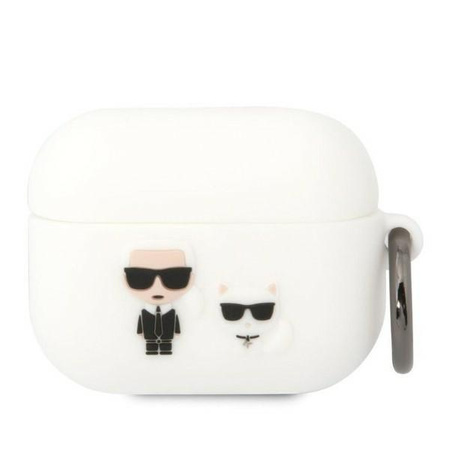 Karl Lagerfeld KLACAPSILKCW AirPods Pro cover biały/white Silicone Karl & Choupette