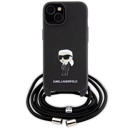 KARL LAGERFELD ETUI CROSSBODY DO IPHONE 15 14 13 HARDCASE SAFFIANO MONOGRAM