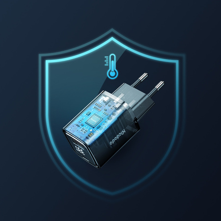 MCDODO SZYBKA ŁADOWARKA SIECIOWA DO TELEFONU 2X USB USB-C GAN 33W MIERNIK