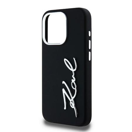 KARL LAGERFELD ETUI SILICONE METAL SCRIPT LOGO DO IPHONE 15 PRO MAX