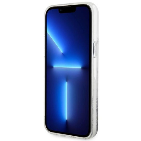 Etui Guess GUHCP14XLCSGSGH na iPhone 14 Pro Max 6.7" - białe Liquid Glitter Marble