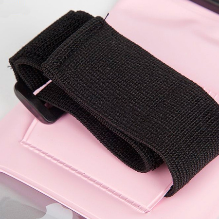 Wodoodporne etui z opaską do telefonu armband PVC - pomarańczowe