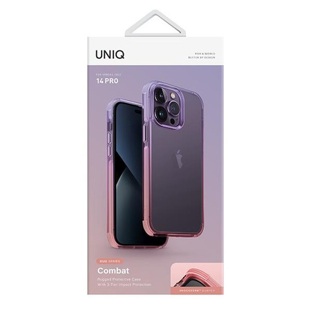 UNIQ etui Combat Duo iPhone 14 Pro 6,1" liliowo-różowy/lilac lavender-pink