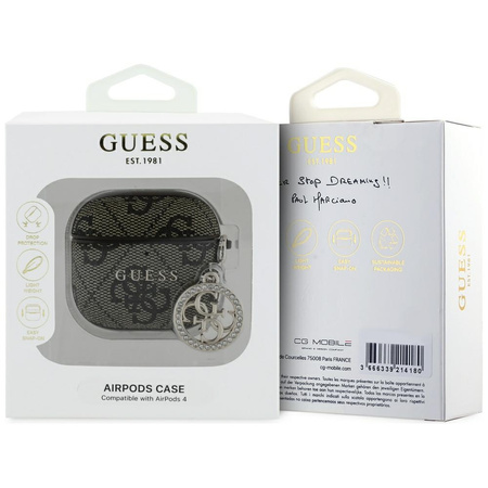 GUESS ETUI 4G STRASS CHARM DO AIRPODS 4 NAWET DLA WYMAGAJĄCEGO UŻYTKOWNIKA
