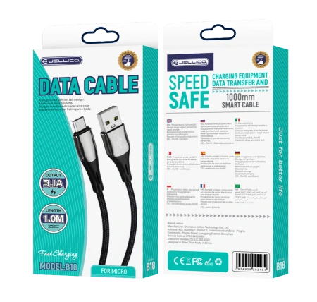 JELLICO kabel B18 Micro 3.1A 1M Czarny