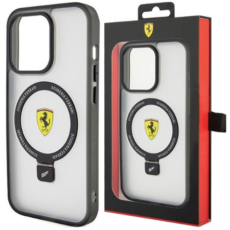 Etui Ferrari Ring Stand 2023 Collection MagSafe do iPhone 15 Pro Max - przezroczyste