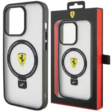 Etui Ferrari Ring Stand 2023 Collection MagSafe do iPhone 15 Pro - przezroczyste