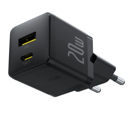 BASEUS ŁADOWARKA SIECIOWA 20W USB-C USB-A DO TELEFONÓW I URZĄDZEŃ SZYBKIE