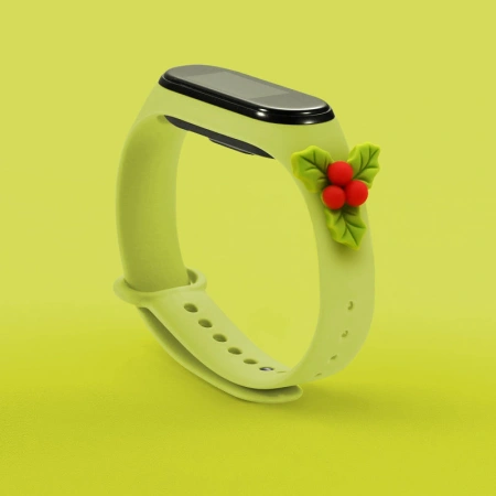 HURTEL PASEK OPASKA DO XIAOMI MI BAND 6 5 ŚWIĄTECZNA SILIKONOWA JEMIOŁA