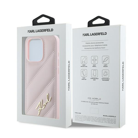 KARL LAGERFELD POKROWIEC HARDCASE DO IPHONE 15 PRO MAX 6.7 DIAGONAL QUILTED