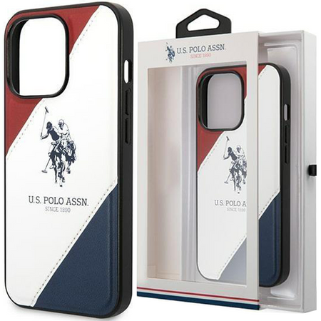 US Polo USHCP14XPSO3 iPhone 14 Pro Max 6,7" biały/white Tricolor Embossed