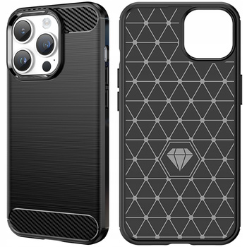 HURTEL CARBON CASE ETUI DO IPHONE 14 PRO MAX ELASTYCZNY POKROWIEC OCHRONNY