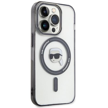 Karl Lagerfeld KLHMP15SHKHNOTK iPhone 15 6.1" transparent hardcase IML Karl`s Head MagSafe