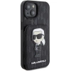 Etui Karl Lagerfeld Saffiano Cardslots and Stand Monogram Ikonik Patch do iPhone 15 - czarne