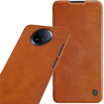 Nillkin Qin skórzana kabura etui Xiaomi Redmi Note 9T 5G brązowy