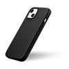 iCarer Litchi Premium Leather Case skórzane etui iPhone 14 Plus magnetyczne z MagSafe czarny (WMI14220711-BK)