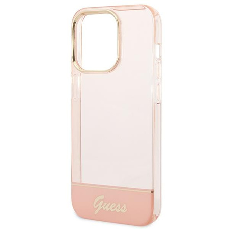 Guess GUHCP14LHGCOP iPhone 14 Pro 6,1" różowy/pink hardcase Translucent