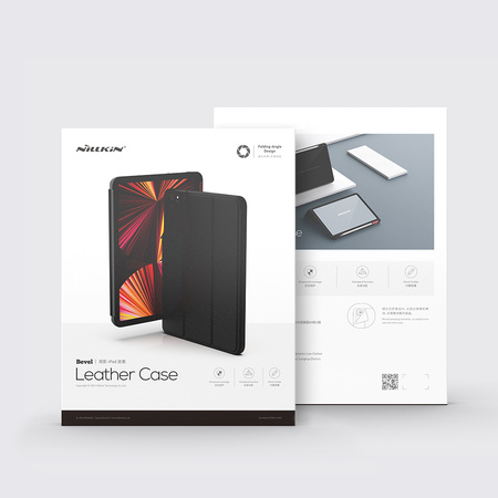 Nillkin Bevel Leather Case etui do iPad mini 2021 pokrowiec z klapką smart sleep case czarny