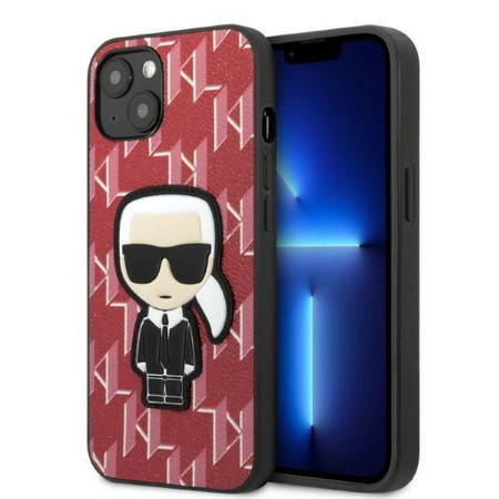 Etui Karl Lagerfeld KLHCP13SPMNIKPI na iPhone 13 mini hardcase - czerwone Monogram Ikonik Patch