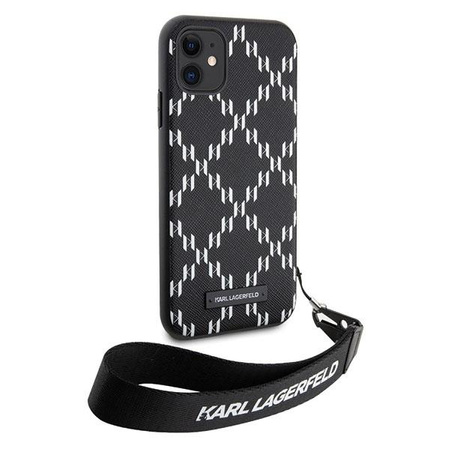 Etui Karl Lagerfeld KLHCN61SAKLMBSK na iPhone 11 / Xr - czarne Monogram Losange Saffiano