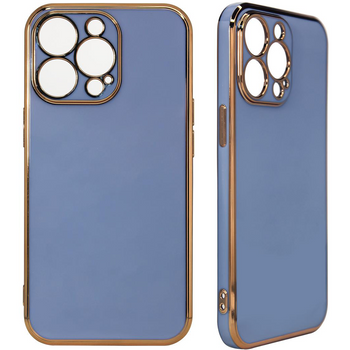 Lighting Color Case etui do iPhone 13 Pro żelowy pokrowiec ze złotą ramką niebieski
