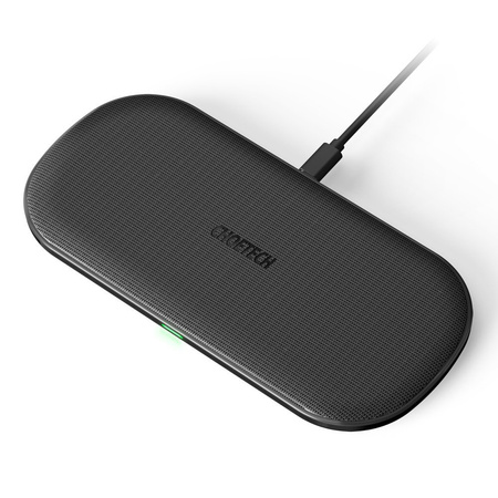 Choetech 2w1 ładowarka bezprzewodowa Qi do telefonu / słuchawek Airpods 2 z 5 cewkami ładującymi 10W czarny (T535-S (H))