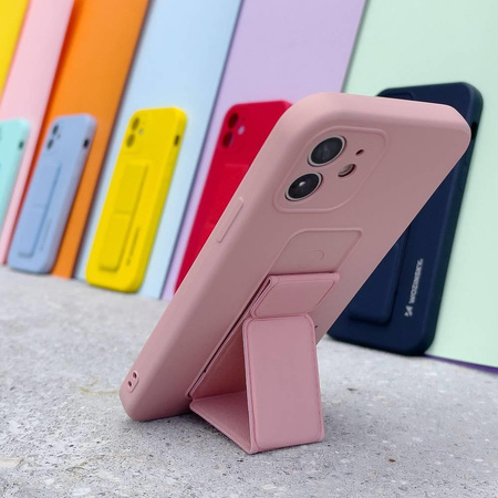 Wozinsky Kickstand Case silikonowe etui z podstawką etui Samsung Galaxy A22 4G różowe