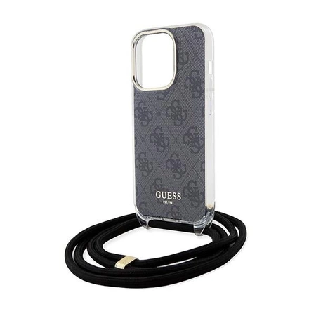 Etui Guess Crossbody Cord 4G Print na iPhone 15 Pro - czarne