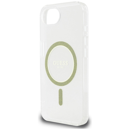 GUESS ETUI CASE IML GLITTER CIRCLE DO IPHONE 16E DO MAGSAFE PRZEZROCZYSTE