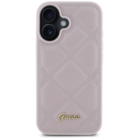 GUESS ETUI POKROWIEC DO IPHONE 16 6.1 HARDCASE LOGO QUILED METALOWE