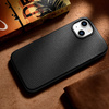 iCarer Litchi Premium Leather Case skórzane etui iPhone 14 Plus magnetyczne z MagSafe czarny (WMI14220711-BK)